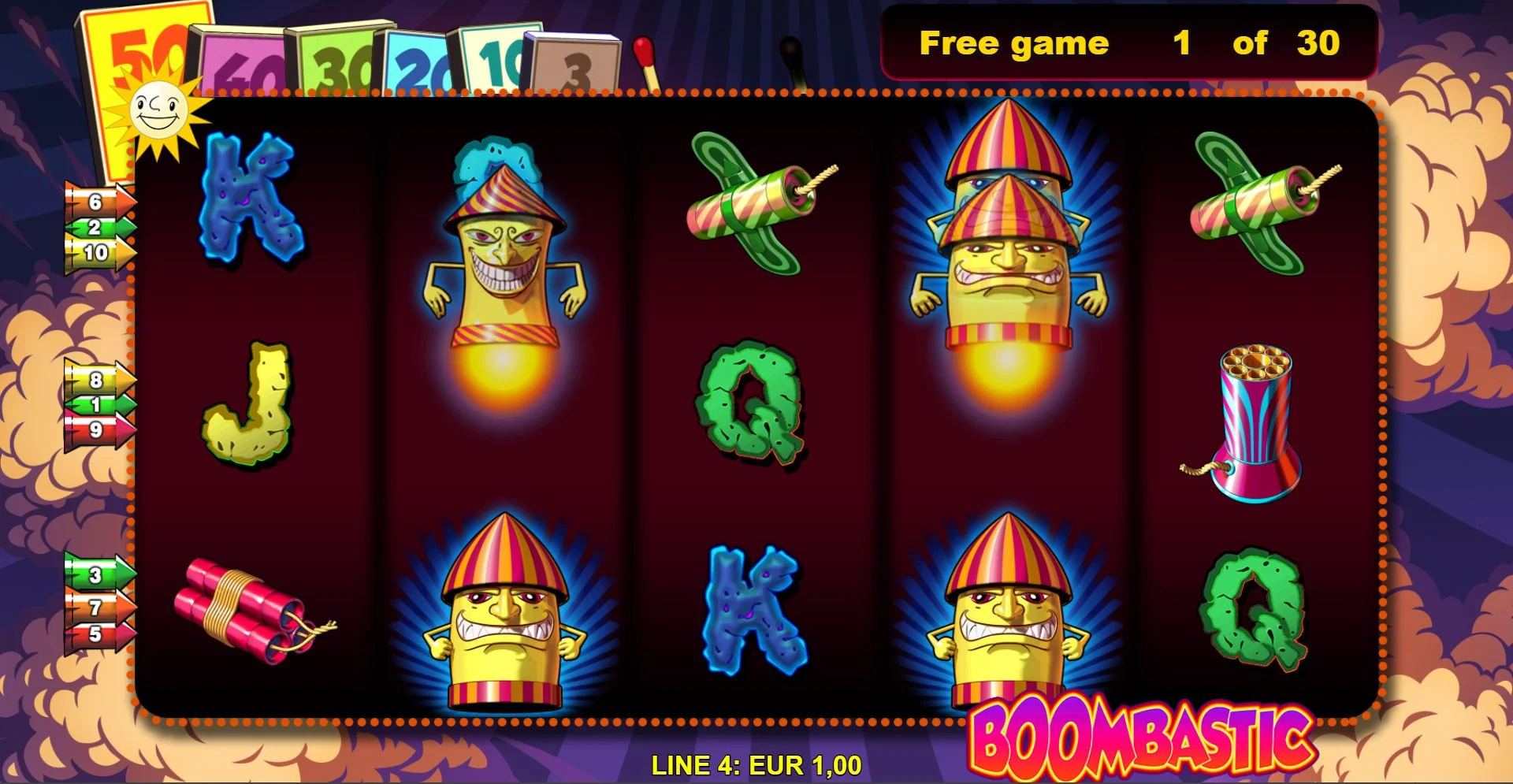 Boombastic Slot Spieloberfl&auml;che
